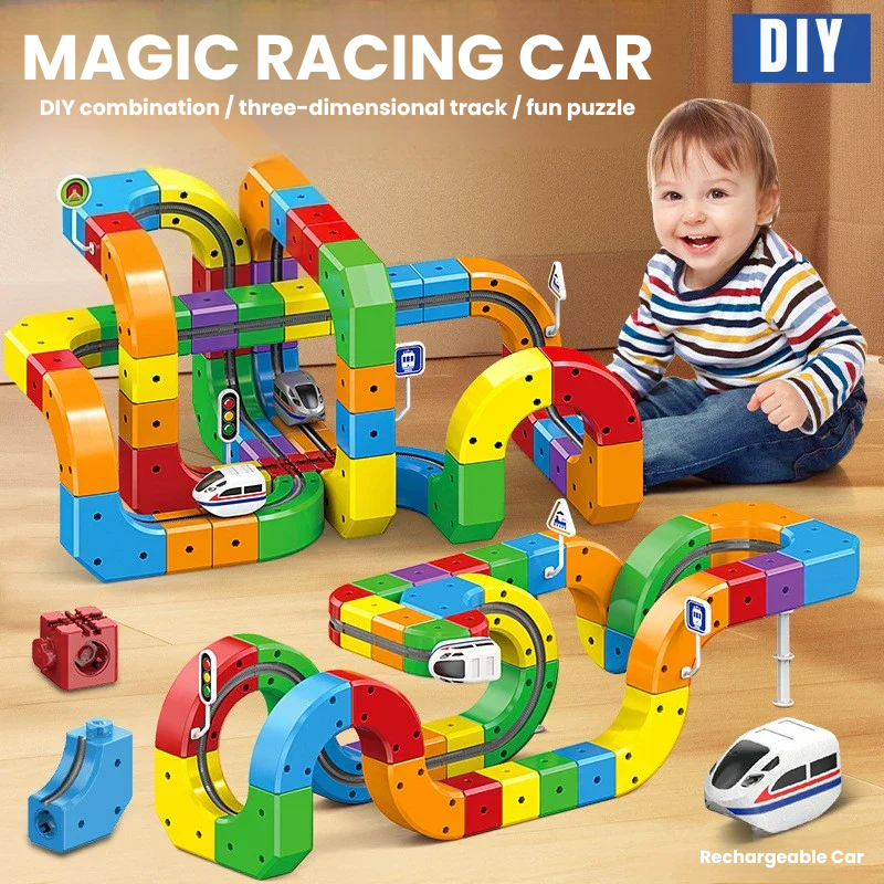 Tracki 3D Train Building Set Kids STEM Toy — Creative Learning Fun