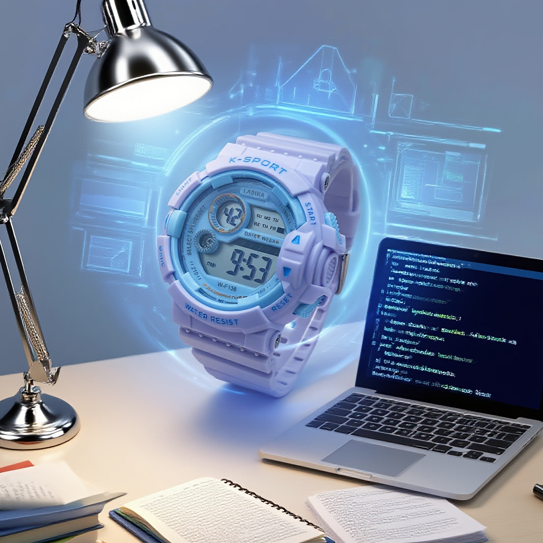 AquaSpark digital watch sized for ages 8 to 18
