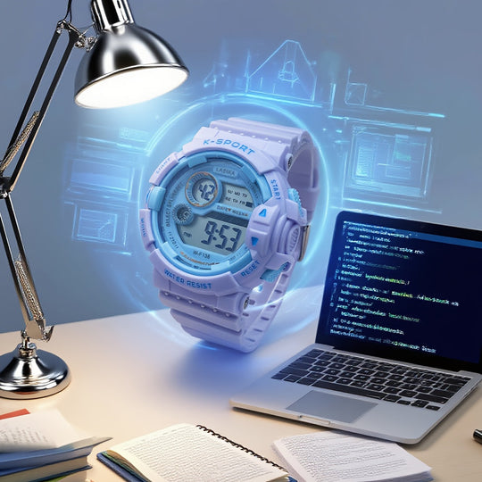 AquaSpark digital watch sized for ages 8 to 18