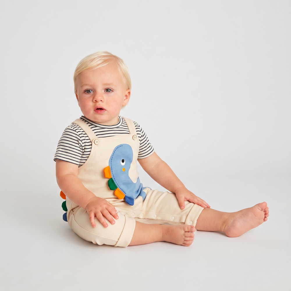 Two-piece baby summer set with striped shirt