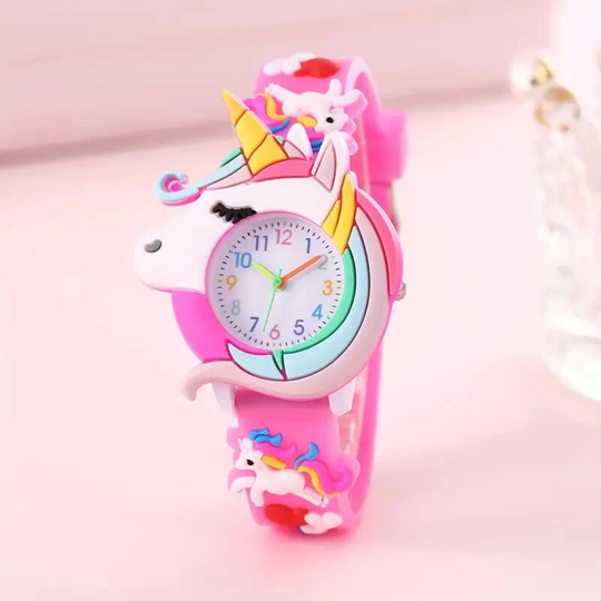 Clear quartz dial helps girls learn to tell time