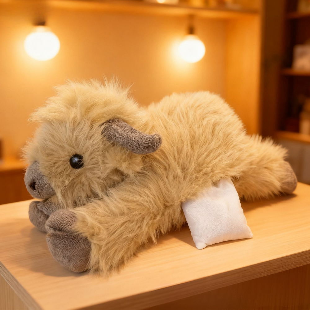CalmCuddle – Highland Cow Weighted Plush with Heating Pad