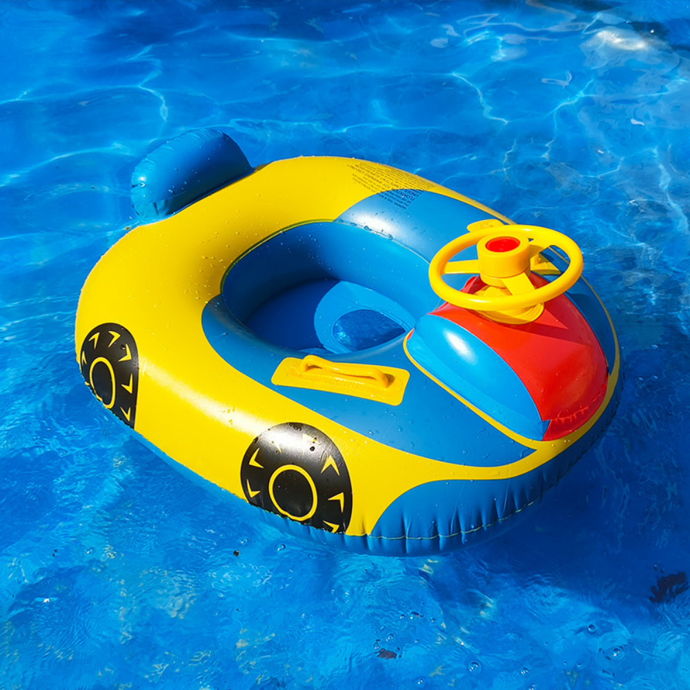 Car swim ring with steering wheel and horn