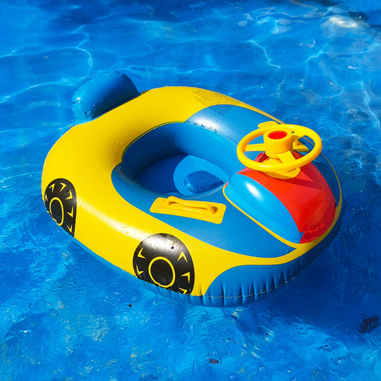 Car swim ring with steering wheel and horn