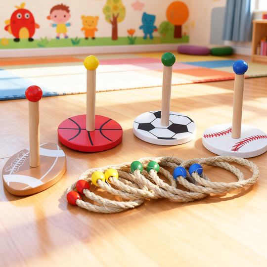 Ring toss game building hand-eye coordination kids