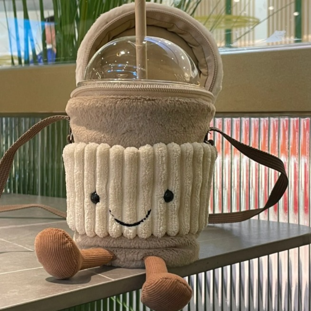 CoffeeCarry – Coffee To-Go Plush Crossbody Bag