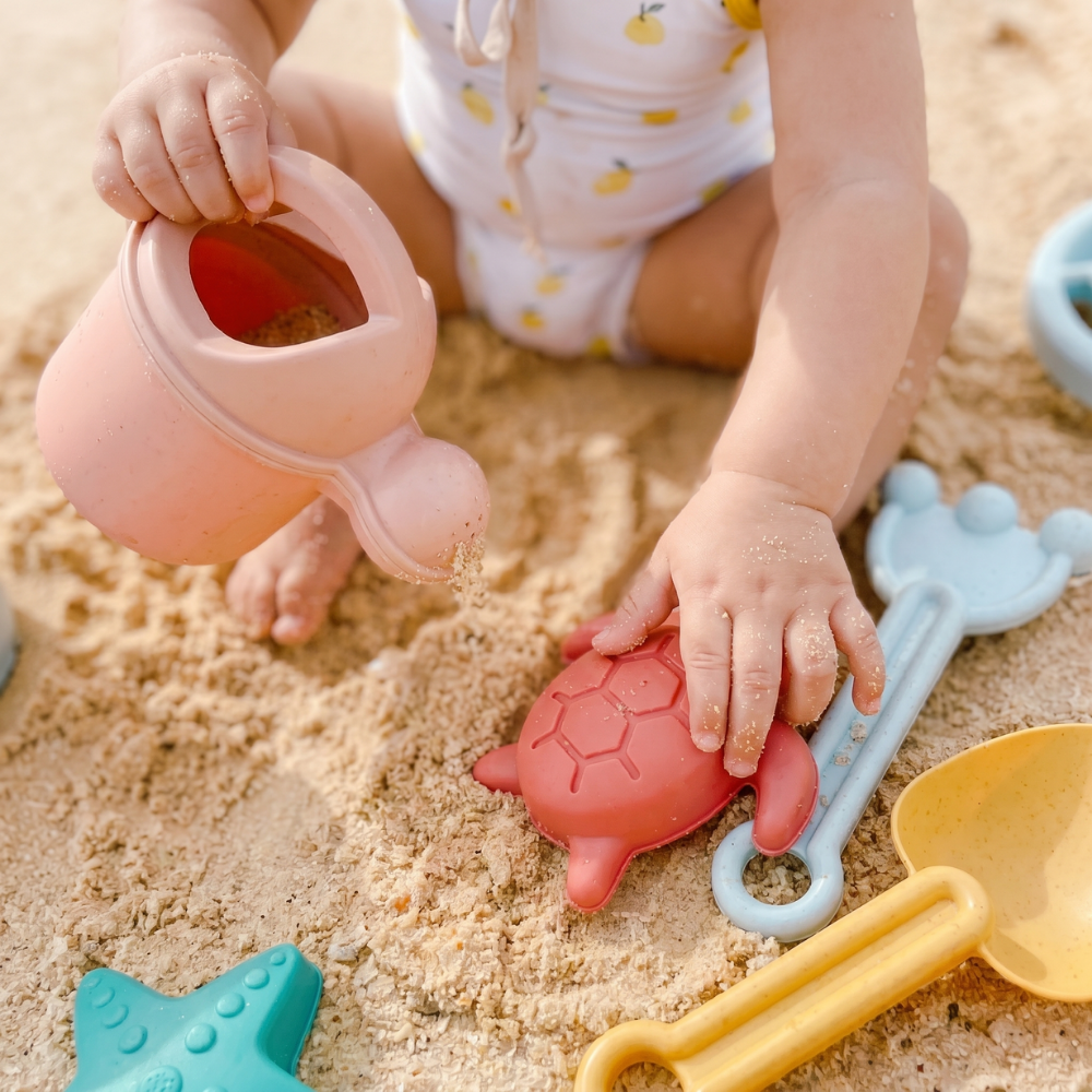Pastel beach sand toy set for imaginative play