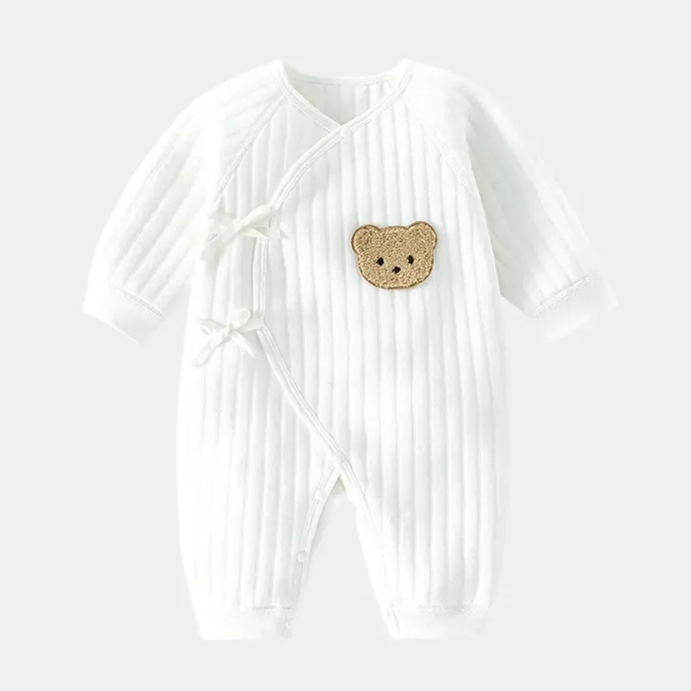 CubWrap wrap-front baby romper white