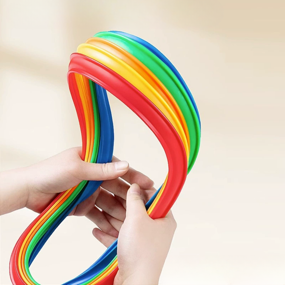 Jumping rings game supporting balance and coordination