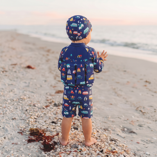 Long-sleeve swim shirt for freedom of movement
