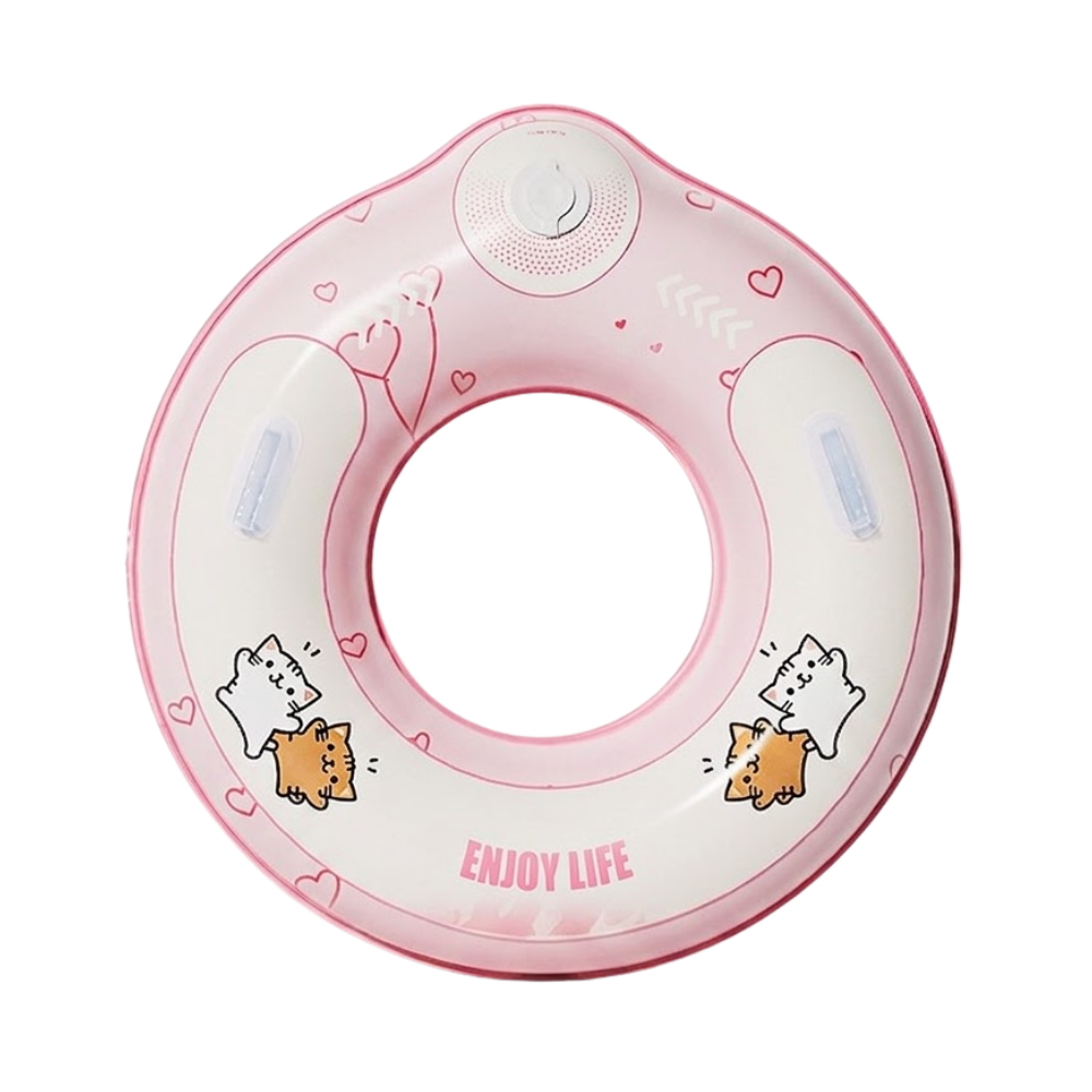 PuffRing swim ring built-in pump light pink