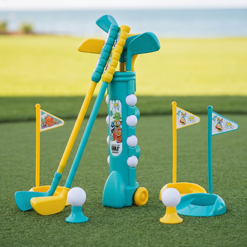 Golf toy set building coordination and focus