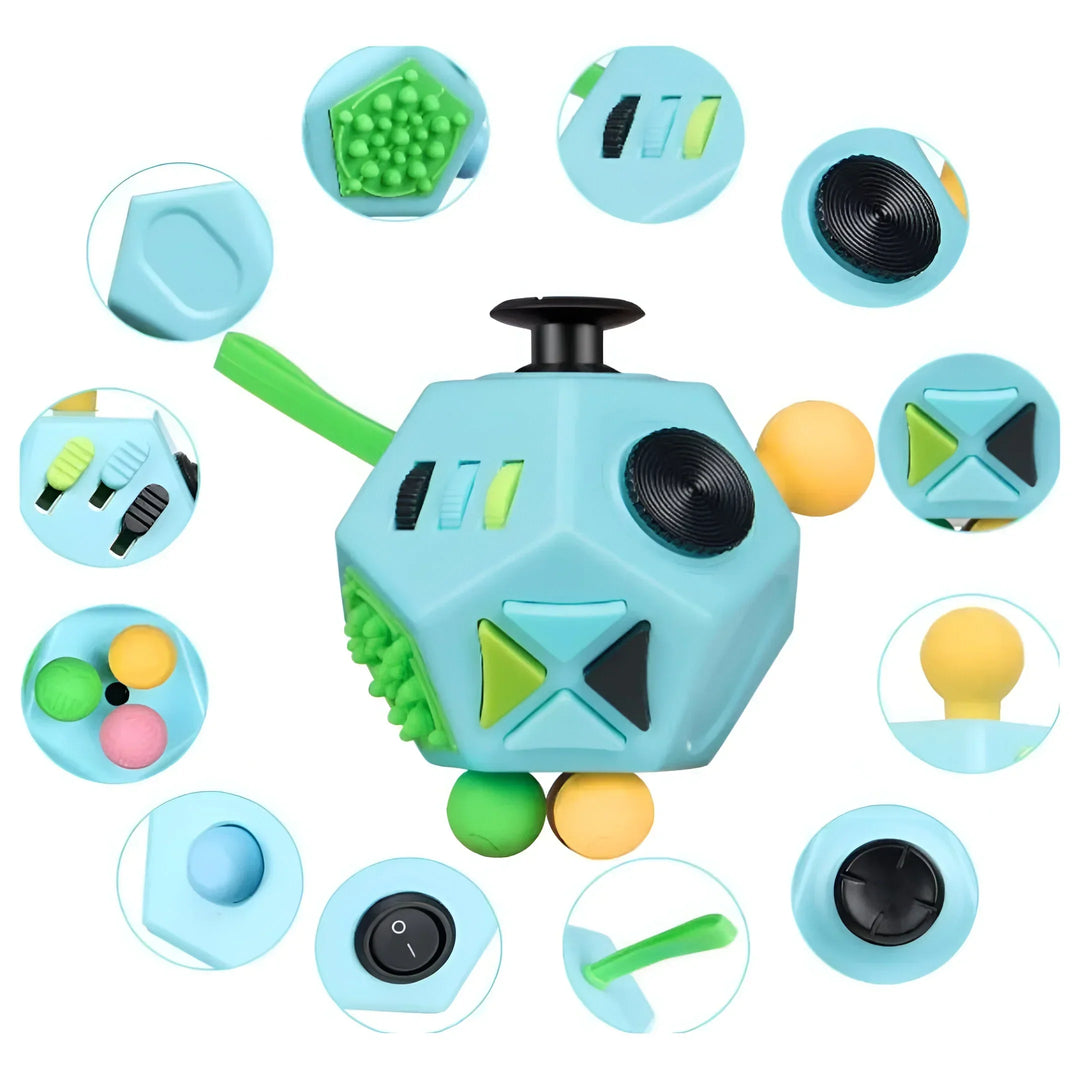 ZenBlock anti-stress fidget cube with click and twist functions