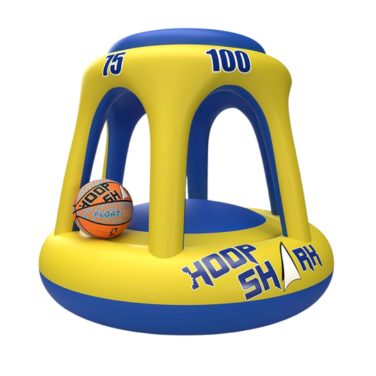 PoolDunk inflatable pool basketball hoop yellow