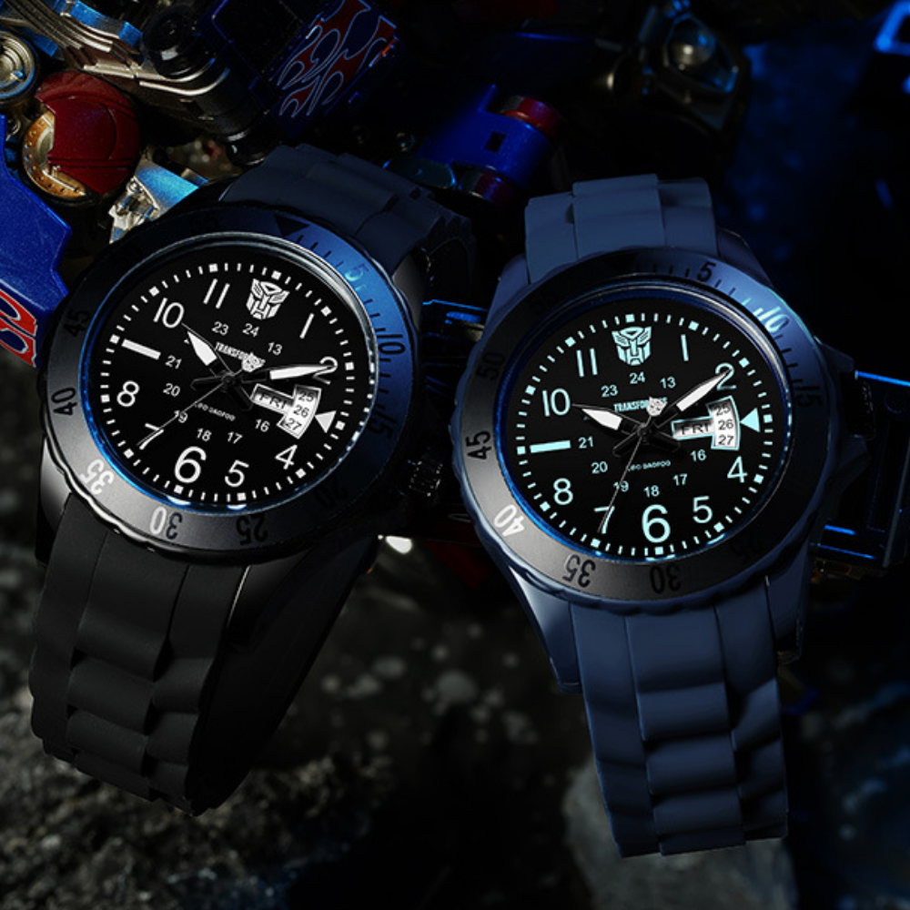 Shockproof robot watch with comfortable silicone strap