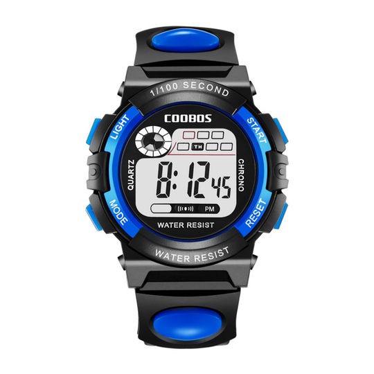 RuggedTick blue digital sports watch with LED backlight