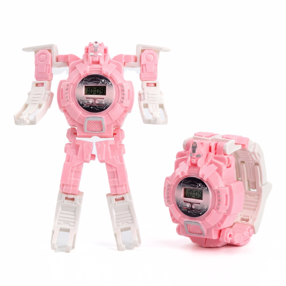 MechMorph transformable robot kids watch pink