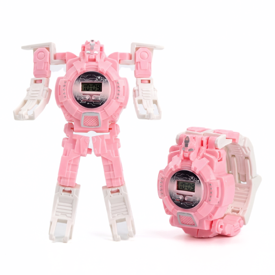 MechMorph transformable robot kids watch pink