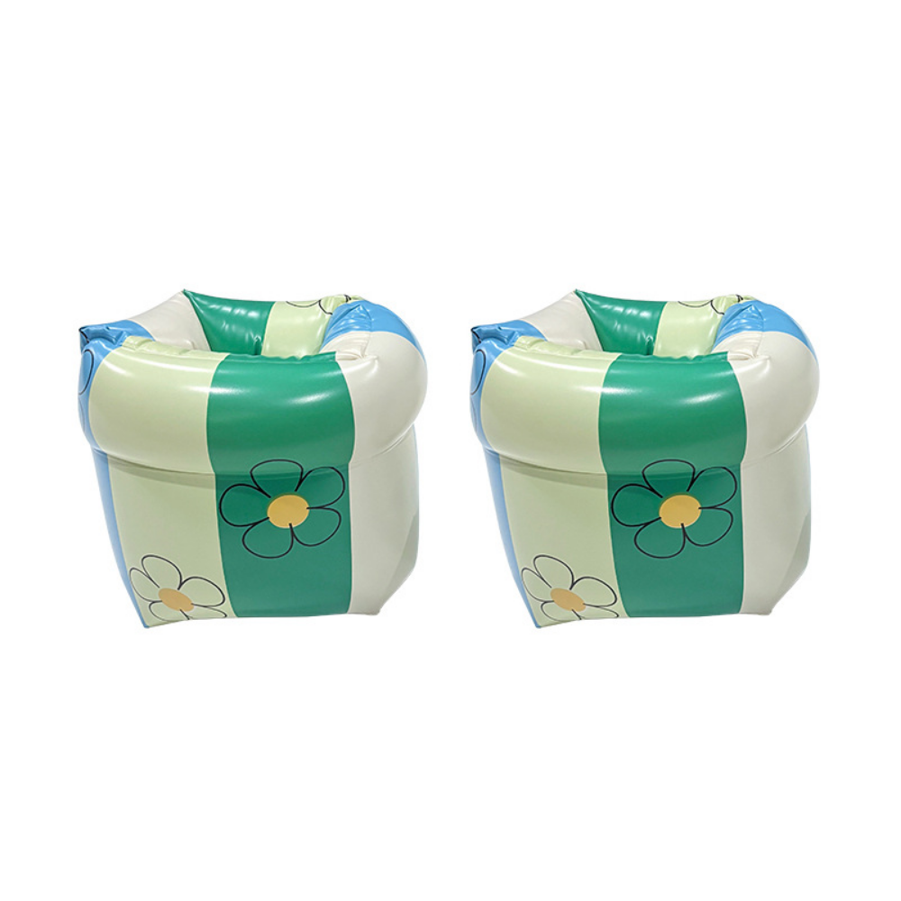 FloatNest swim armbands striped flower green