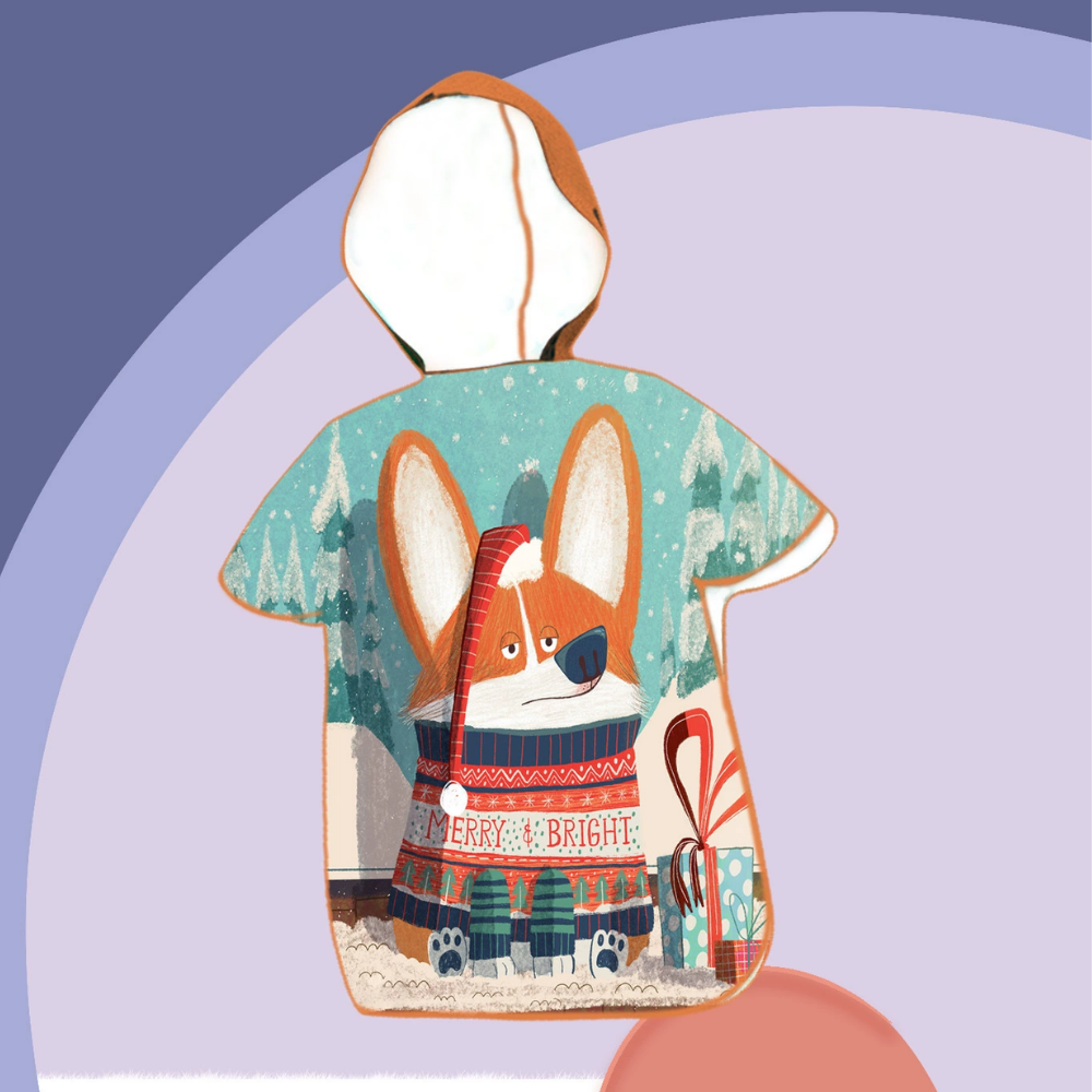 CozyFin kids beach poncho orange raccoon
