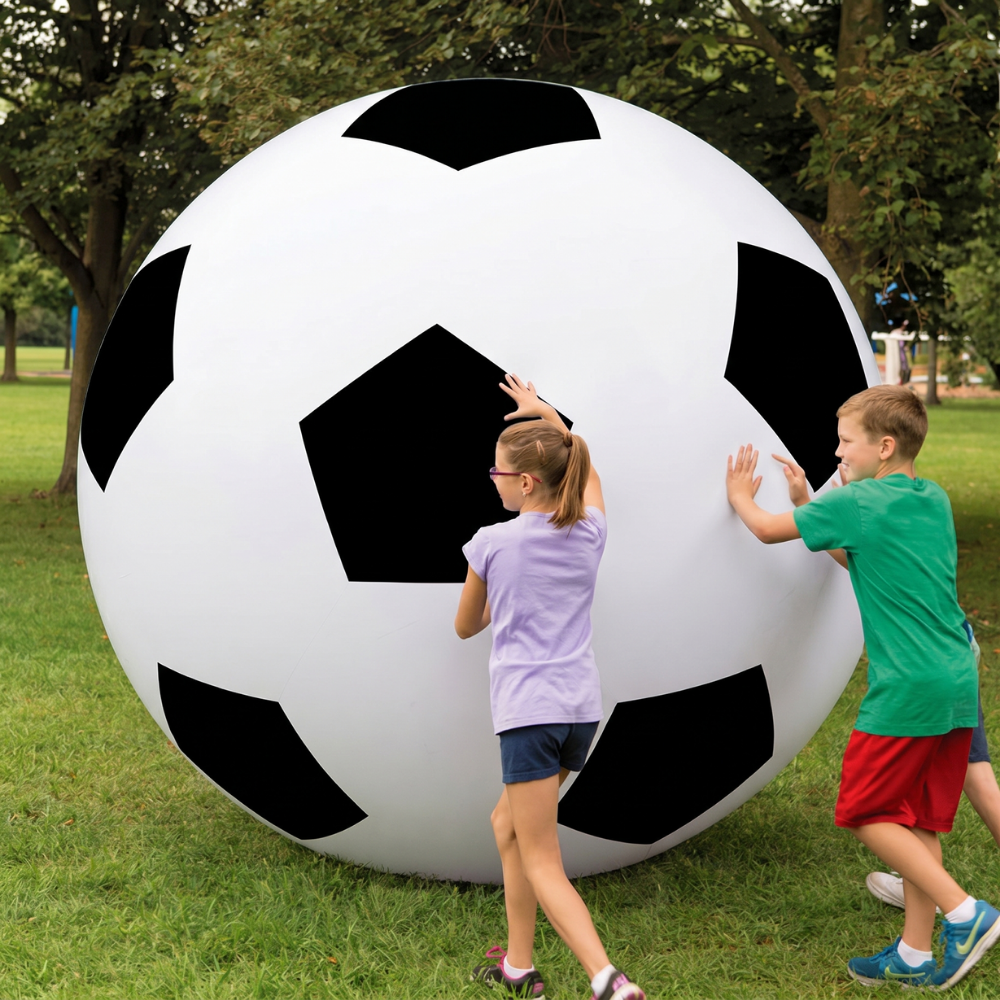 Oversized black-and-white play ball for parties