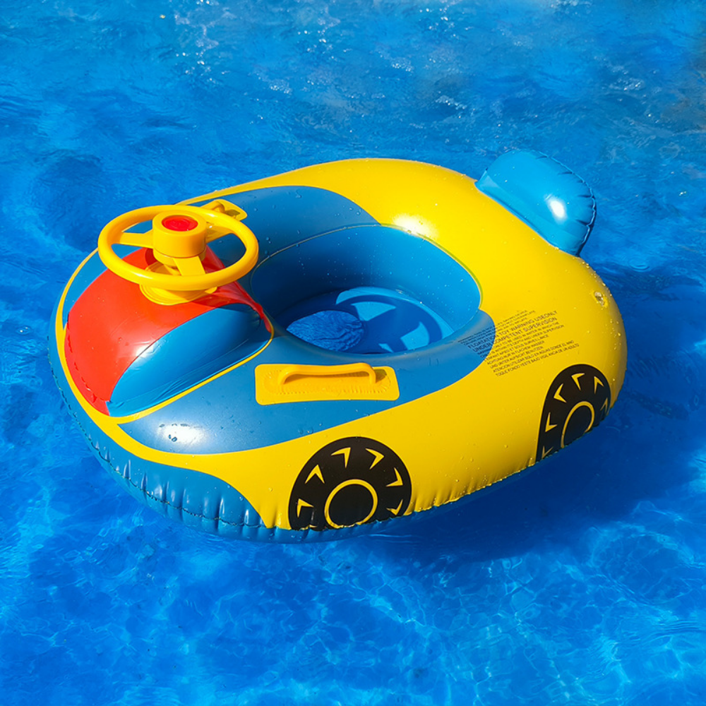 Soft swim ring keeps baby stable and afloat