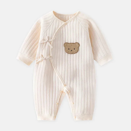 CubWrap wrap-front baby romper khaki
