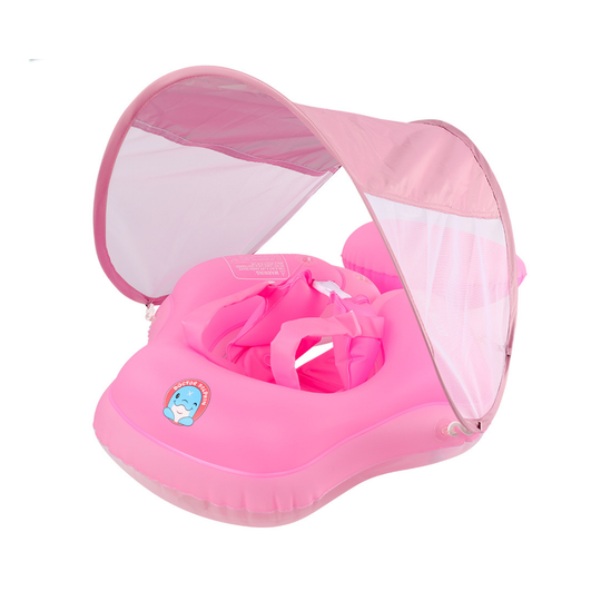 SunDrift baby swim ring with sun canopy pink