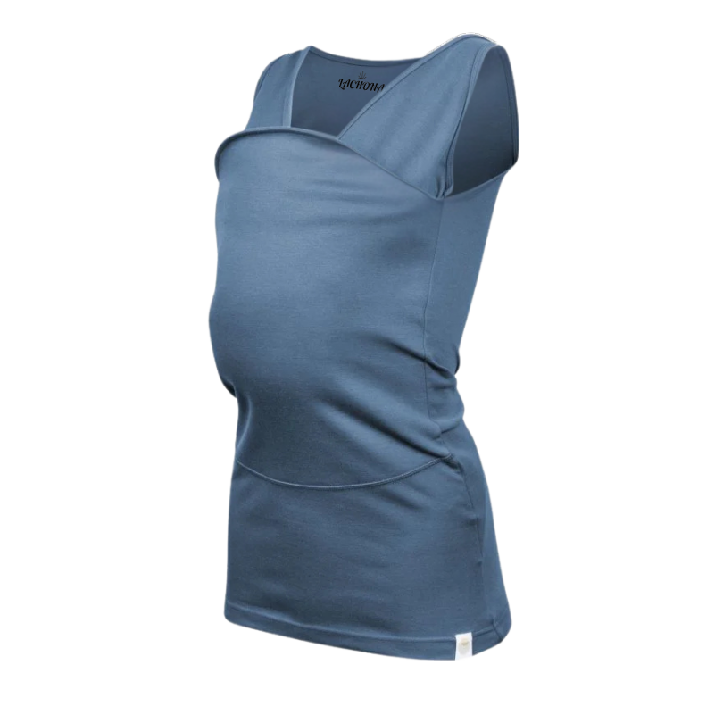 CarryClose babywearing tee blue mom fit