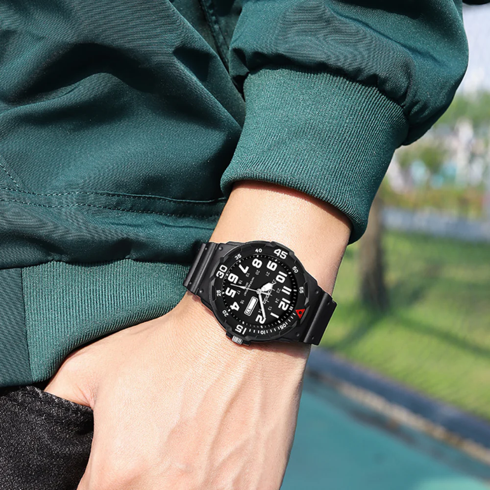 Lightweight kids sport watch with flexible silicone strap