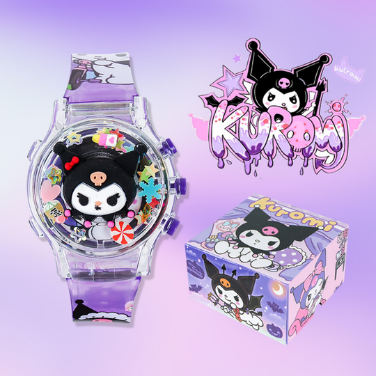 TwirlBeat black bunny music watch with cheerful melodies