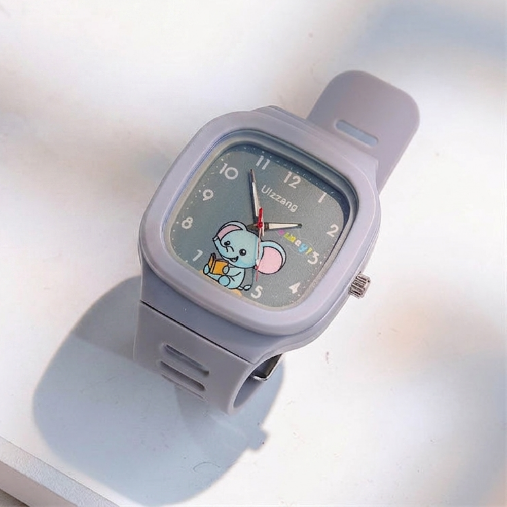 TuskTime grey elephant kids watch lightweight and easy to clean