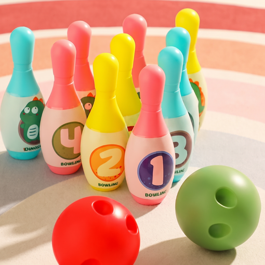 DinoBowl set with 10 pins and 2 balls