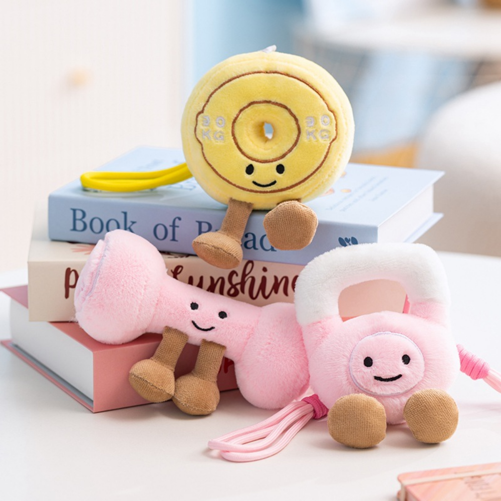 GymCuddle – Fitness Plush Keychain with Playful Design