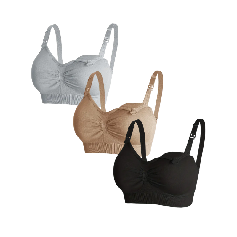 MamaTrio seamless nursing bra 3-pack soft wireless support