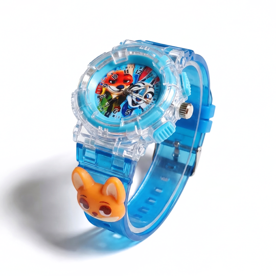 WildBeam fox and bunny LED kids watch blue fox