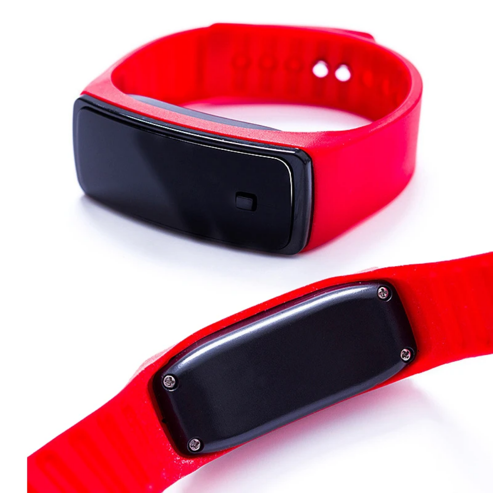 Curved LED sports watch readable even in dark surroundings