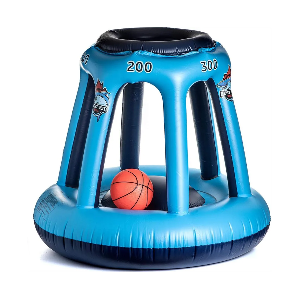 PoolDunk inflatable pool basketball hoop blue