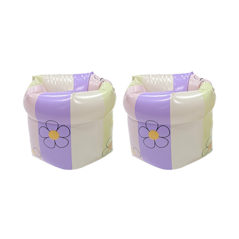 FloatNest swim armbands striped flower purple