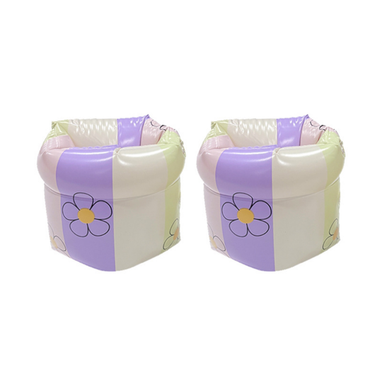 FloatNest swim armbands striped flower purple