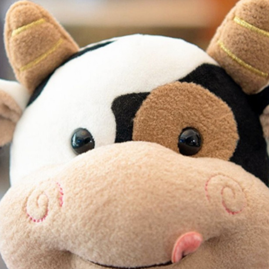 CowCuddle – Cute Cow Plush with Sweater & Mini Bag