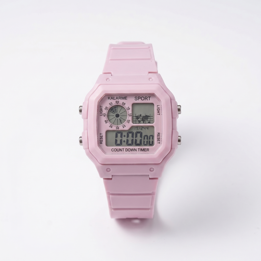 RetroSquare digital sport watch purple