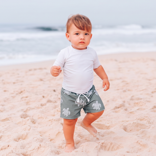 Lightweight kids swim shorts for warm summer days