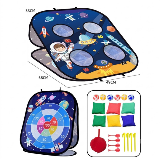 Space throwing game for parties and family fun