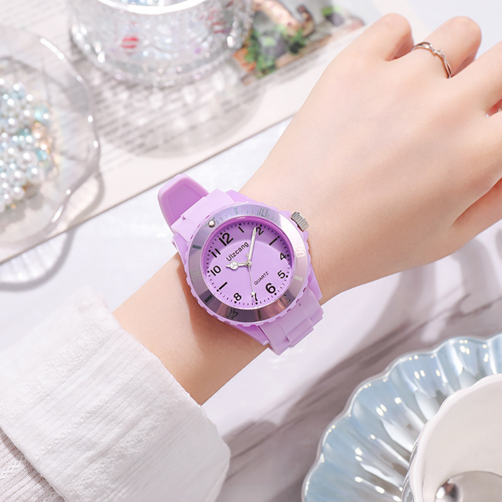 PastelPop purple pastel quartz watch with quartz movement