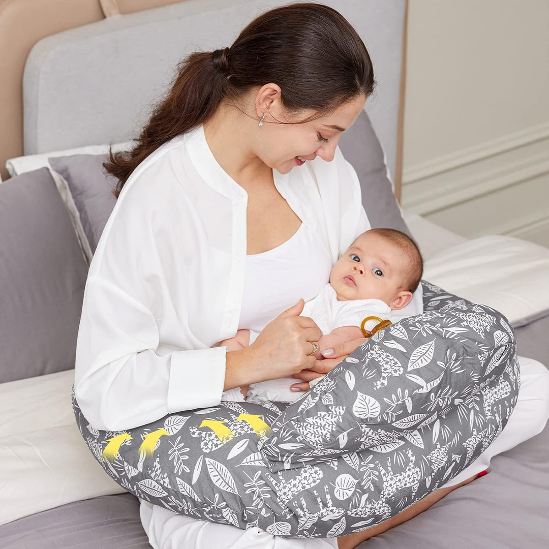 Nursing pillow with removable machine washable cover