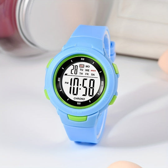 LumaDive blue waterproof digital kids watch with glow display