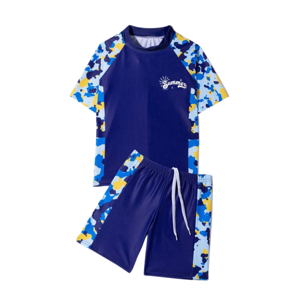 DuoDip kids swim set navy camouflage