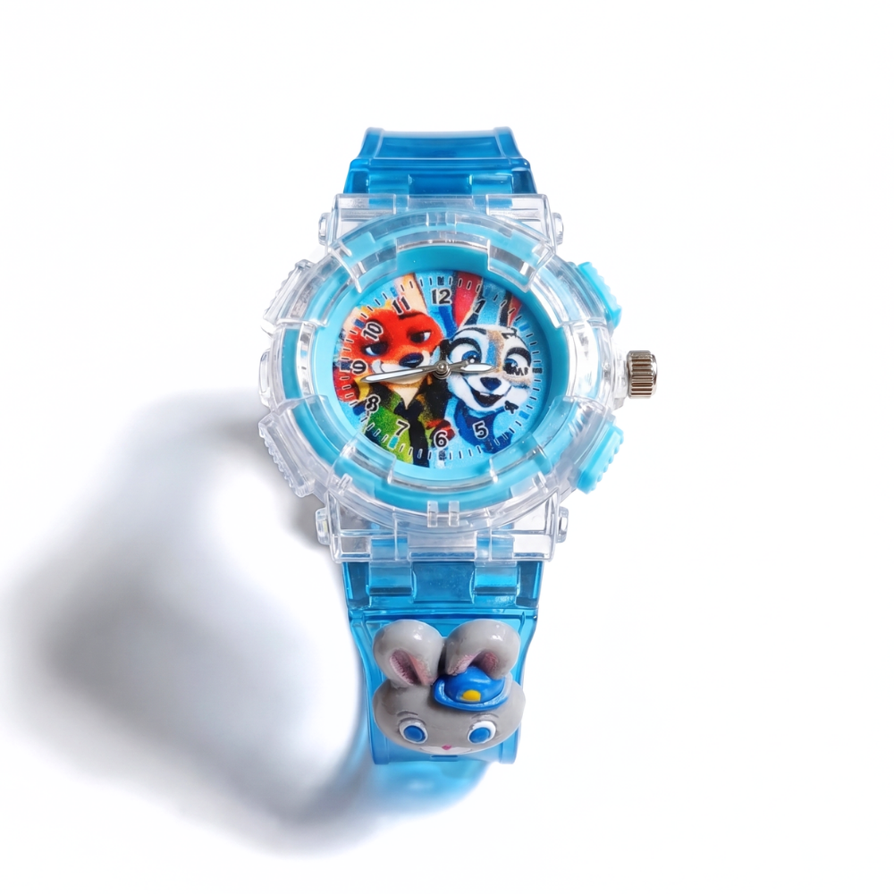 WildBeam fox and bunny LED kids watch blue bunny