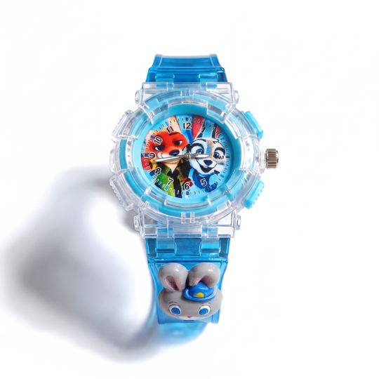 WildBeam fox and bunny LED kids watch blue bunny